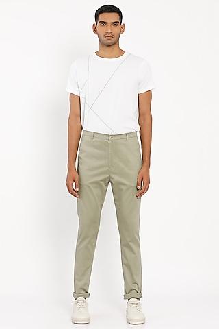 catalina green cotton trousers