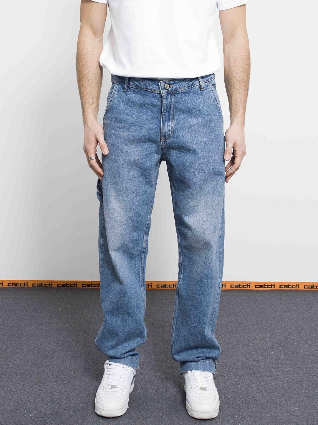 catch men relaxed fit light fade stretchable jeans