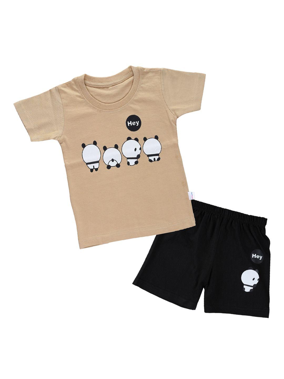 catcub unisex kids beige clothing set