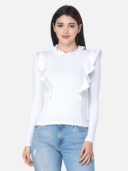 cation white full sleeves top