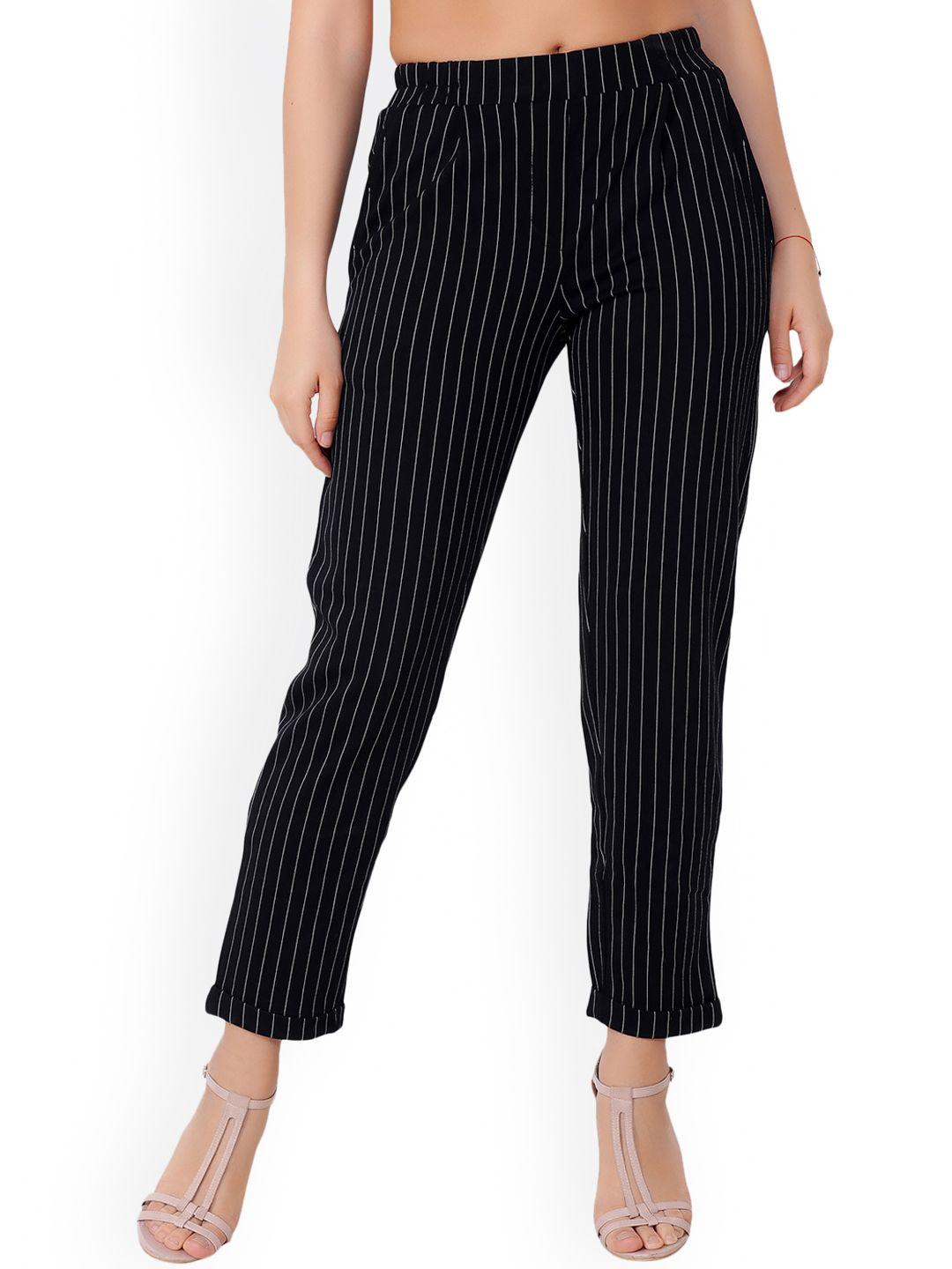 cation women black striped culottes