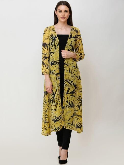 cation yellow floral print shrug