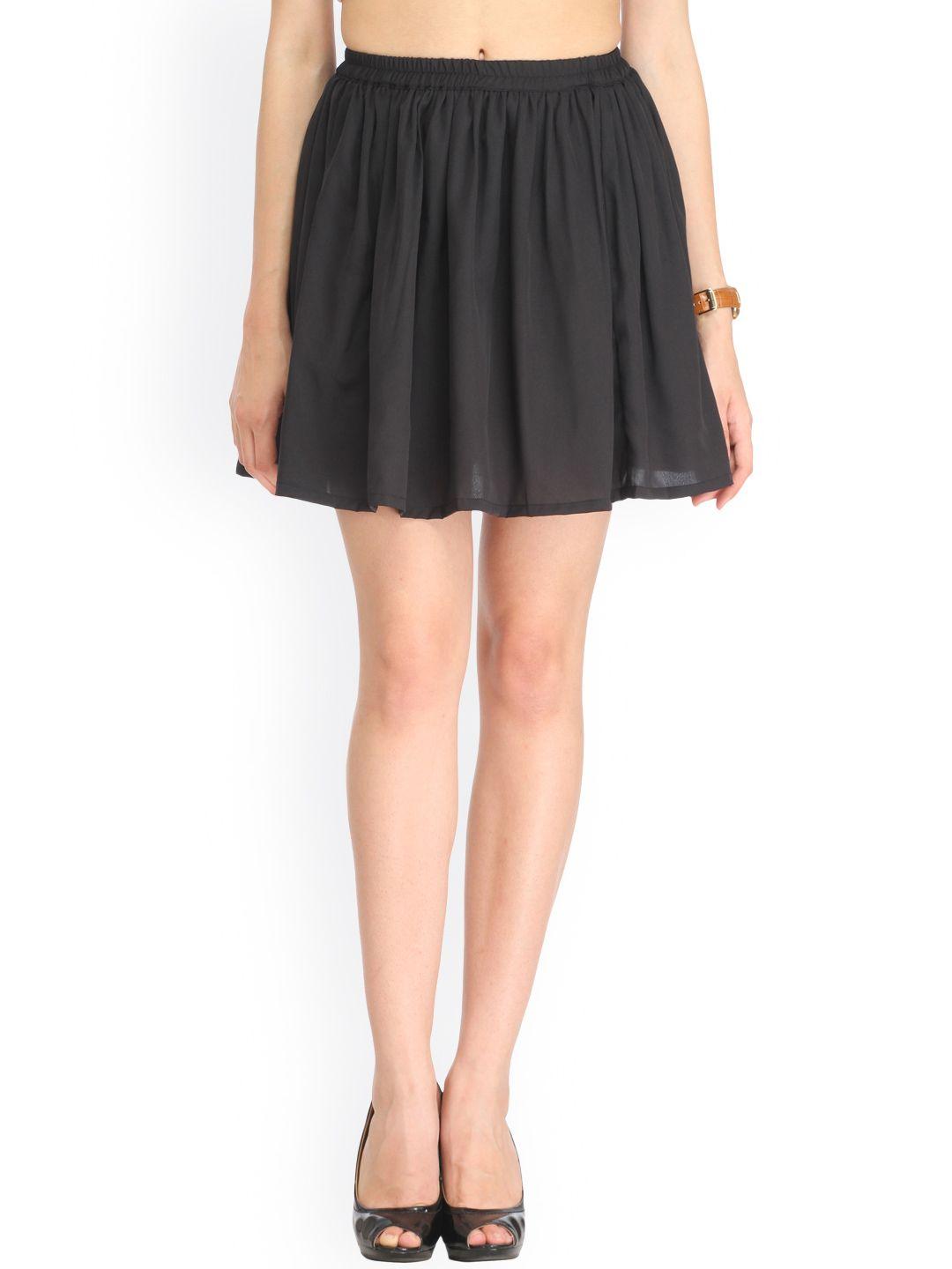 cation black crepe skirt