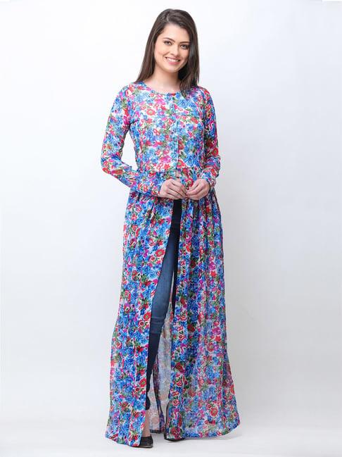 cation blue floral print tunic