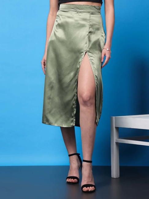 cation green a-line skirt