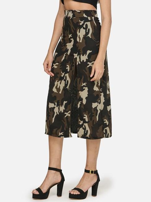 cation multicolored printed a-line skirt