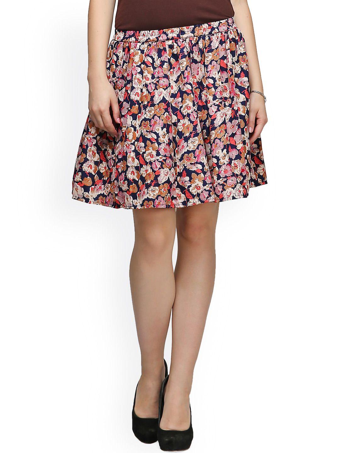 cation multicoloured floral print a-line skirt