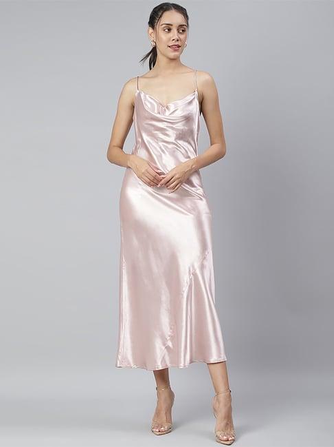 cation pink cowl neck a-line dress