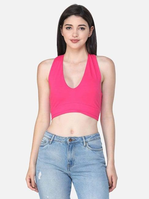 cation pink sleeveless crop top