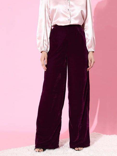 cation purple high rise slim fit pants