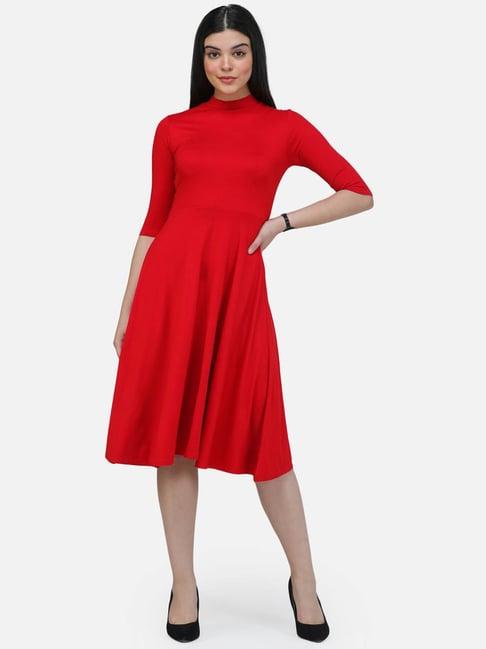 cation red a-line dress