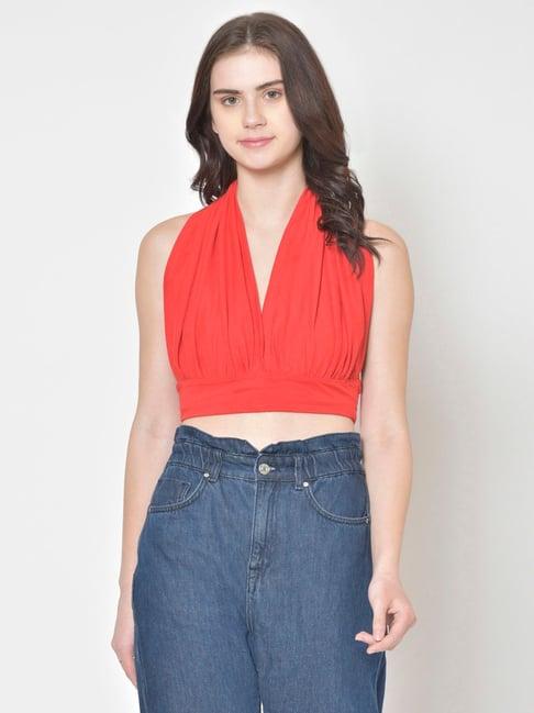 cation red crop top