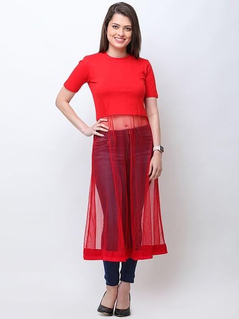 cation red fitted top
