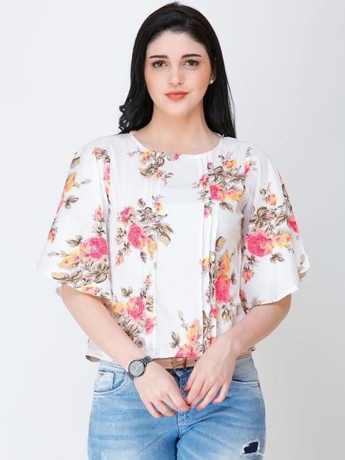 cation white floral print top