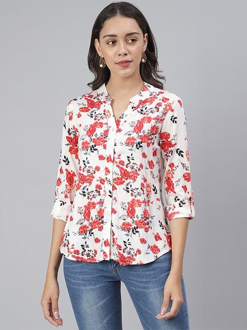 cation white printed shirt