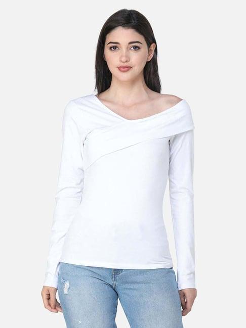 cation white v neck top