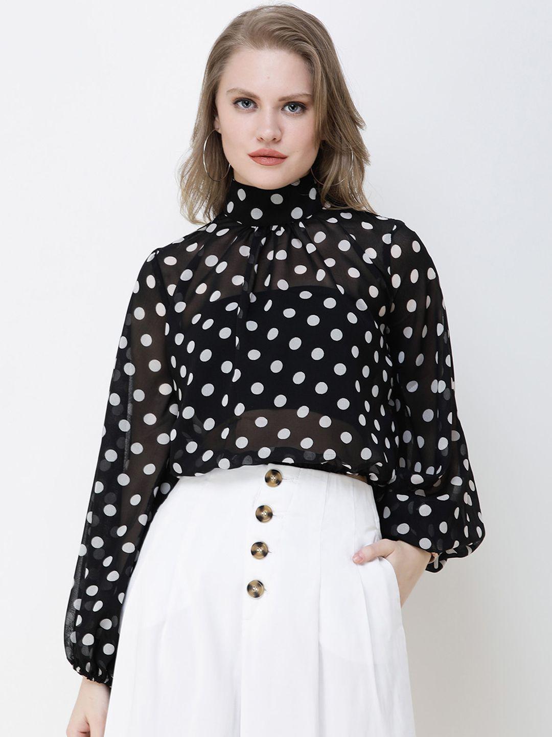 cation women black & white printed top