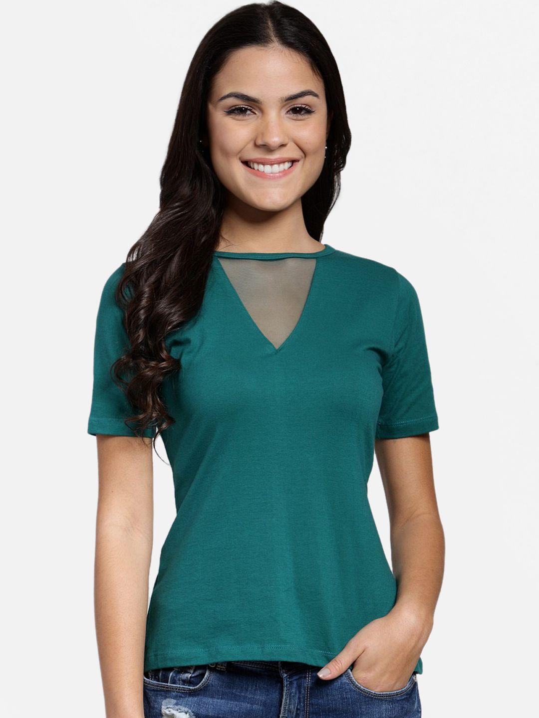 cation women green solid top