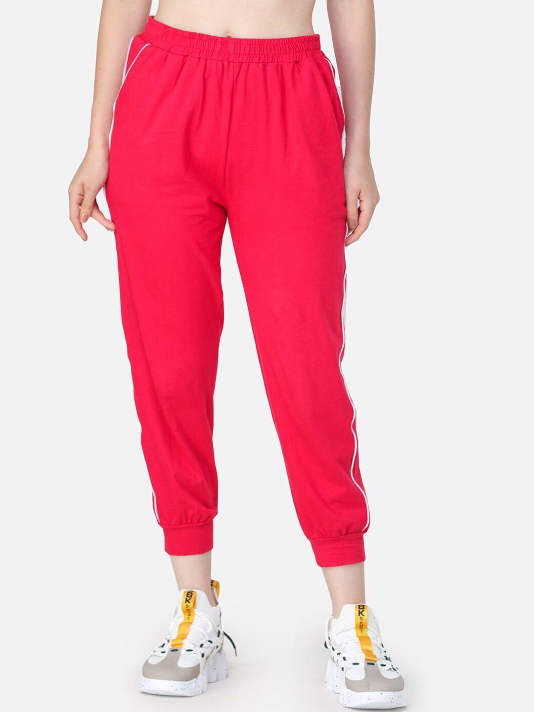 cation women magenta pink solid joggers
