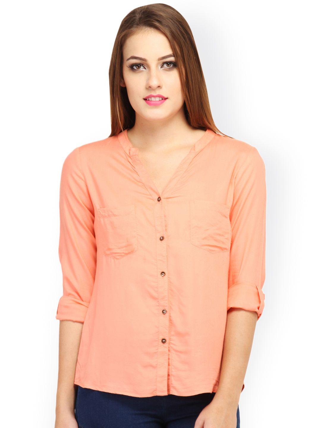 cation women peach-coloured shirt