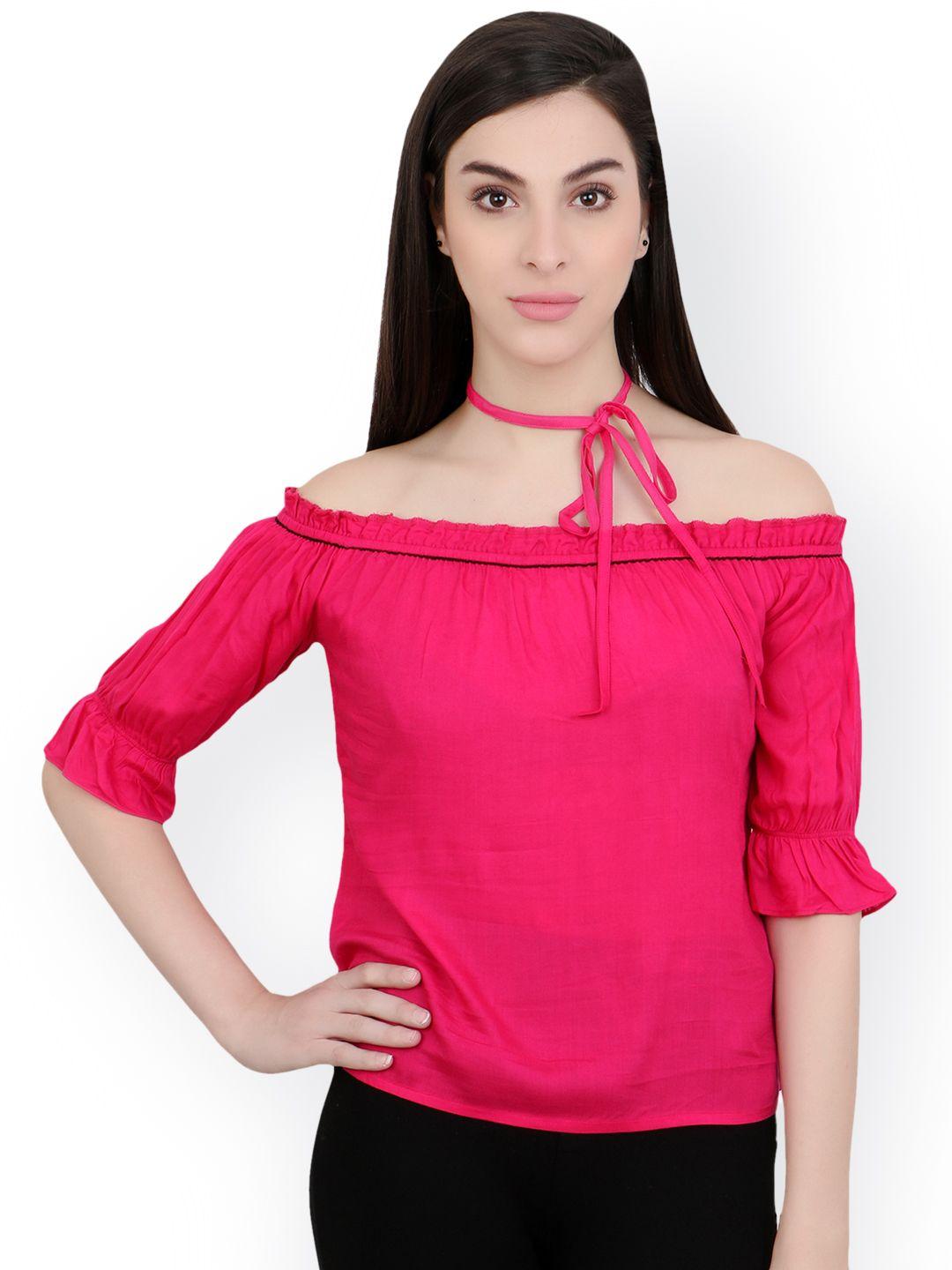 cation women pink solid top