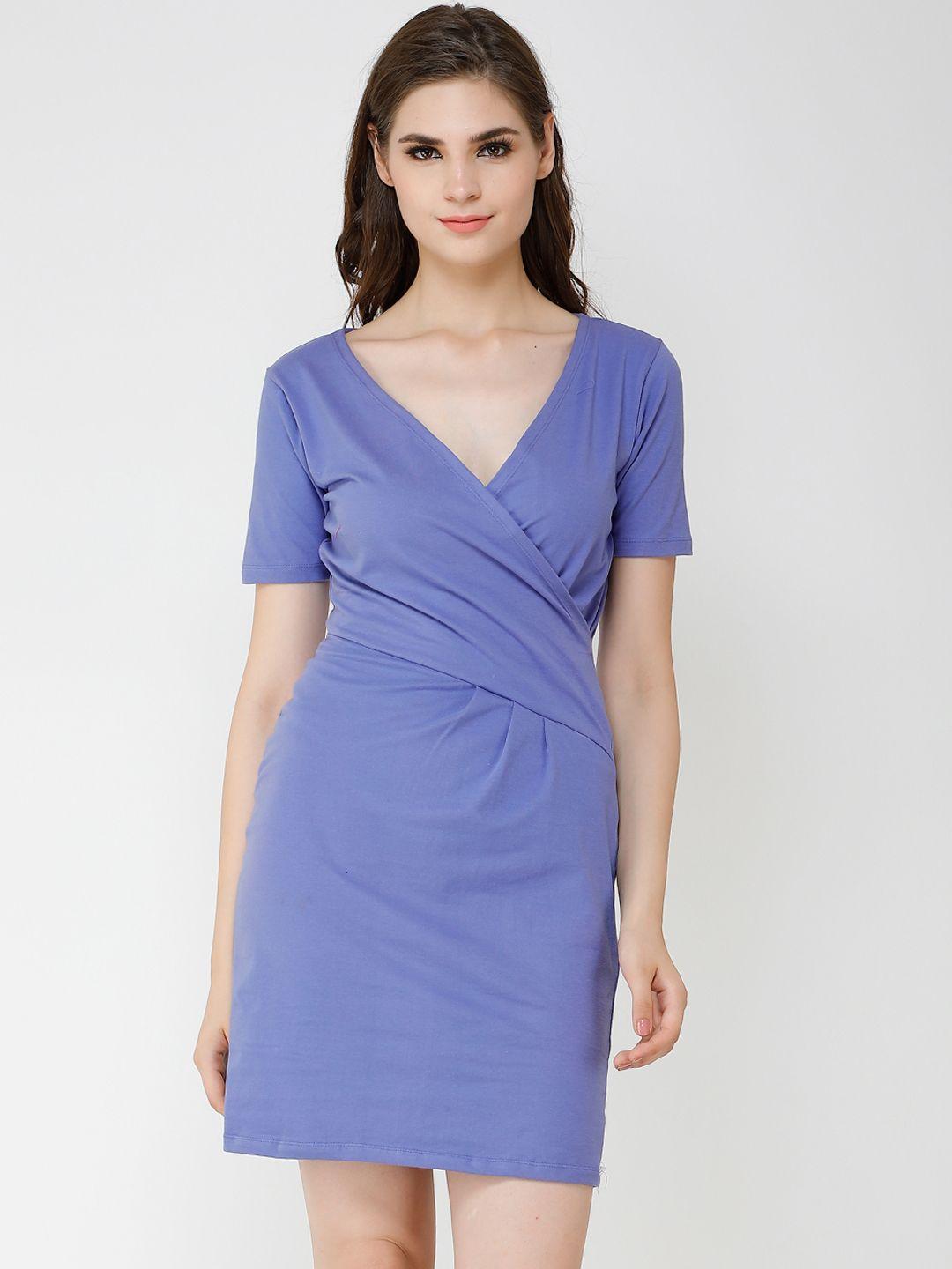 cation women purple wrap dress