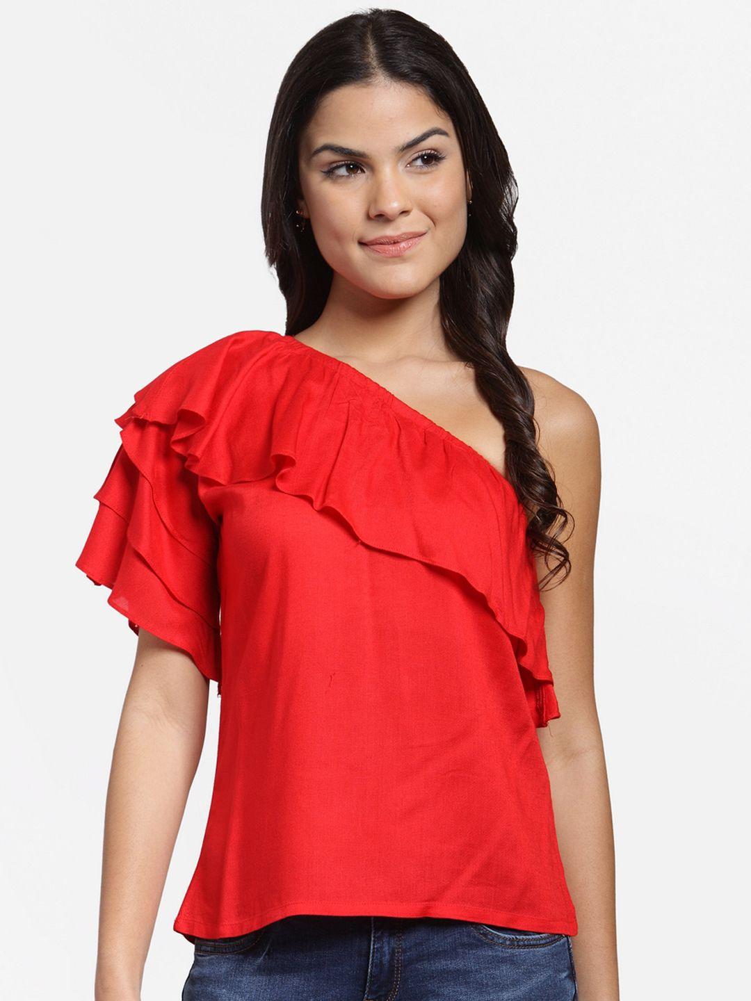 cation women red solid top