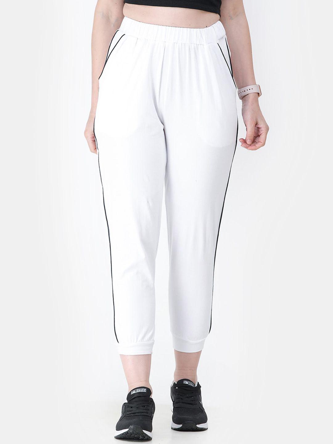 cation women white solid joggers