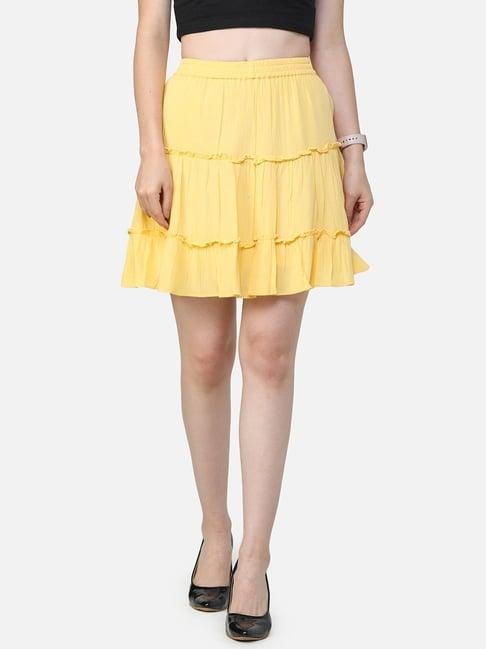 cation yellow a-line skirt