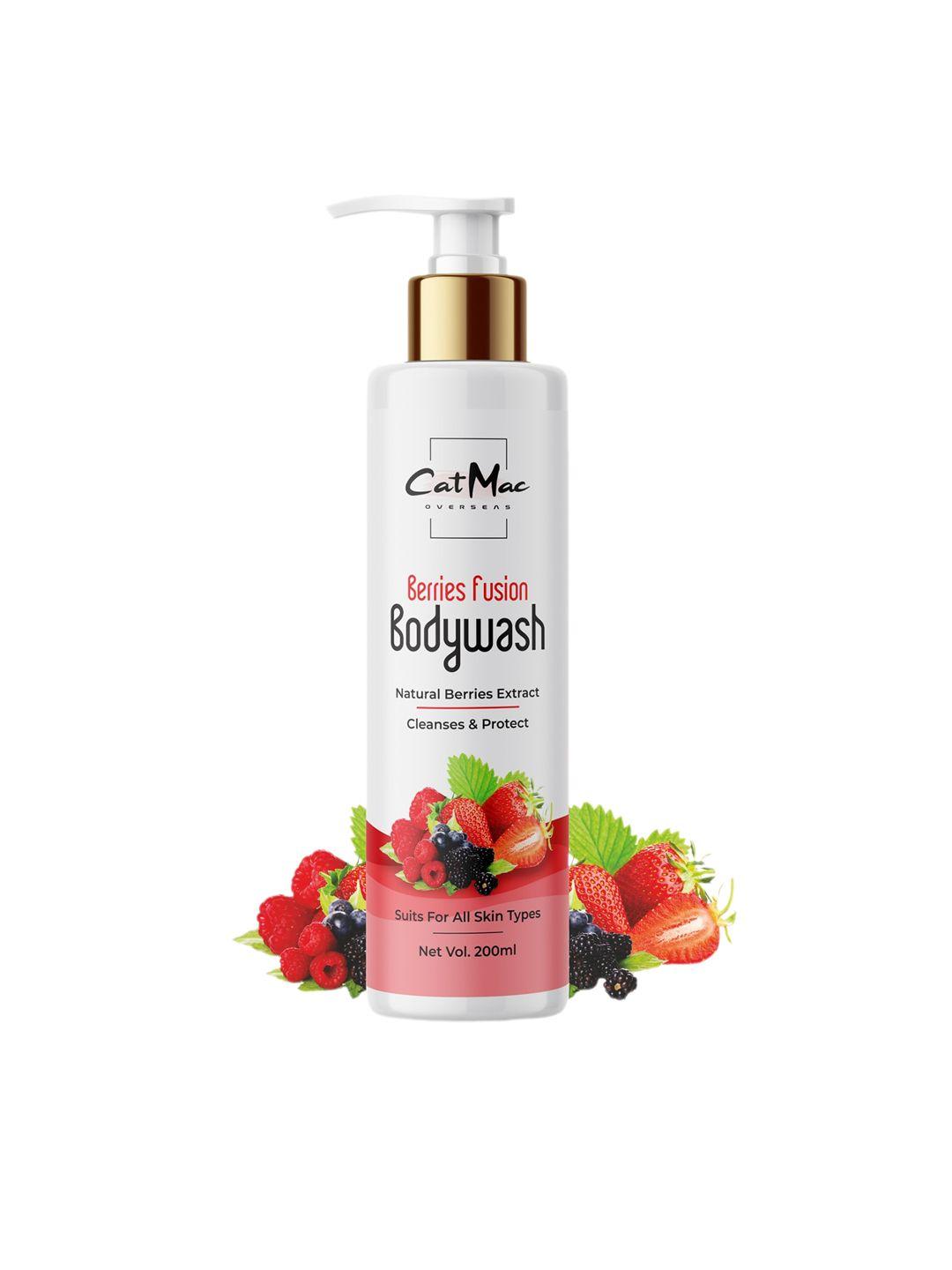 catmac berries fusion body wash with strawberry & mulberry - 200 ml