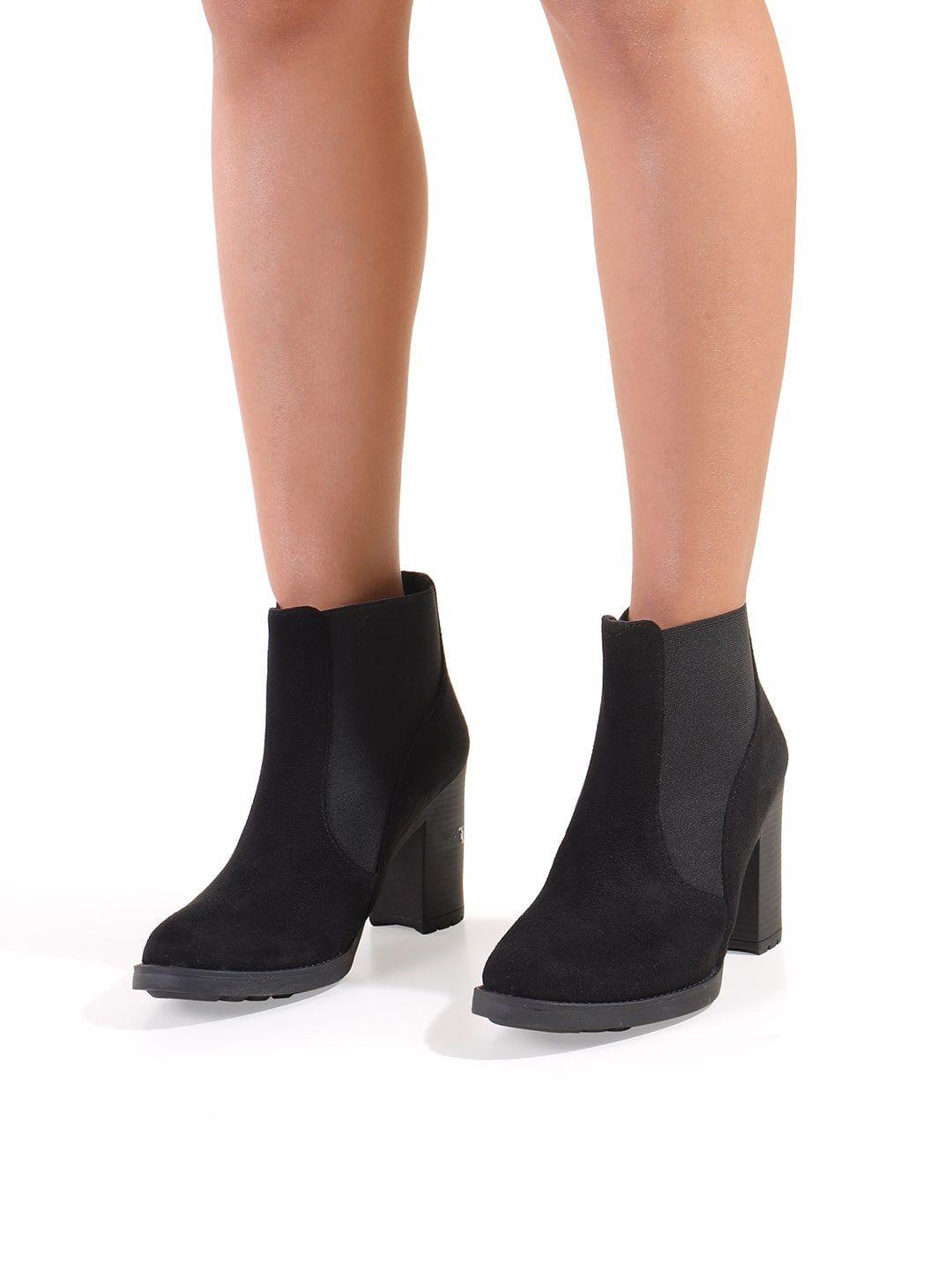 catwalk women heeled suede chelsea boots