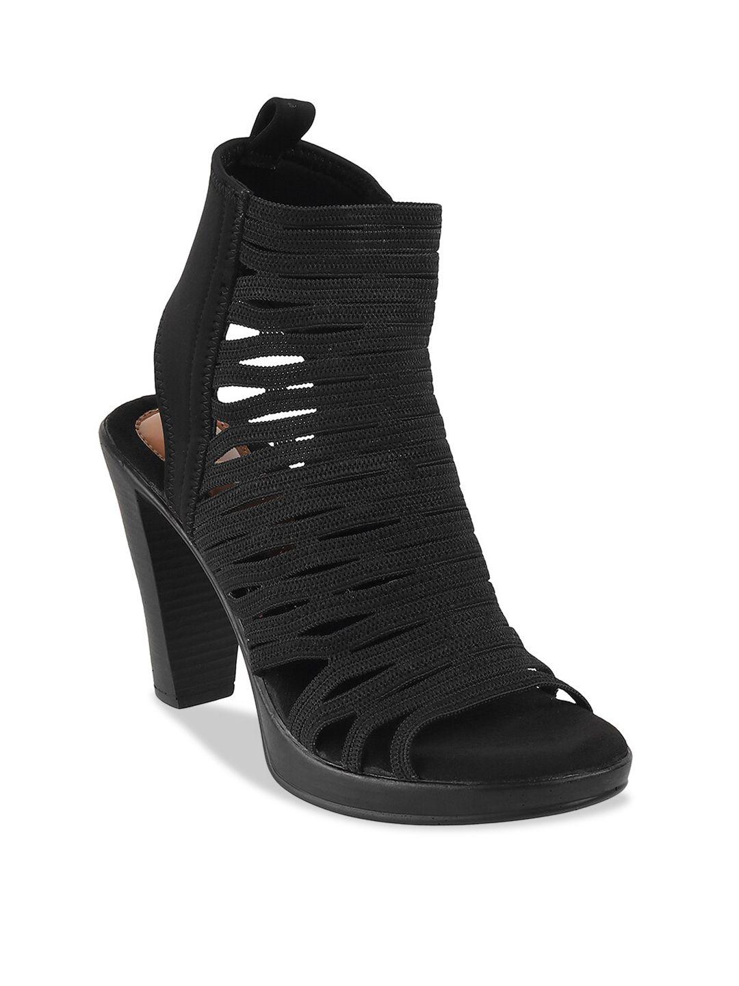 catwalk black solid stiletto gladiators