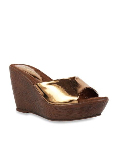 catwalk copper casual wedges