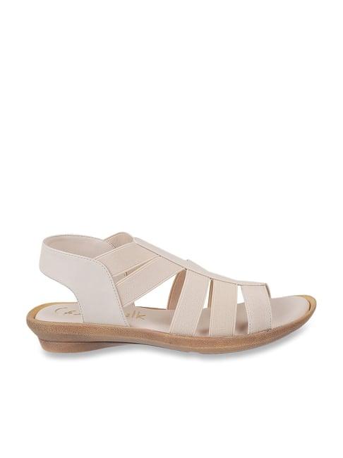 catwalk women's beige back strap wedges