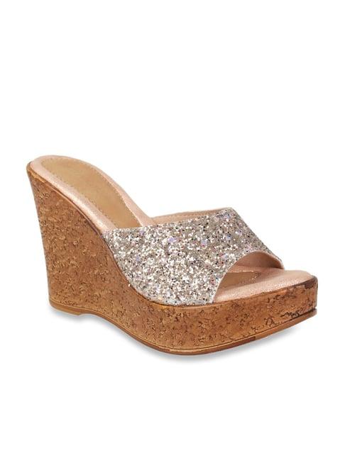 catwalk women's glam gold casual wedges
