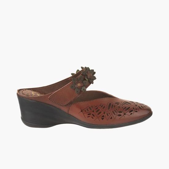 catwalk women laser-cut wedges with midfoot strap