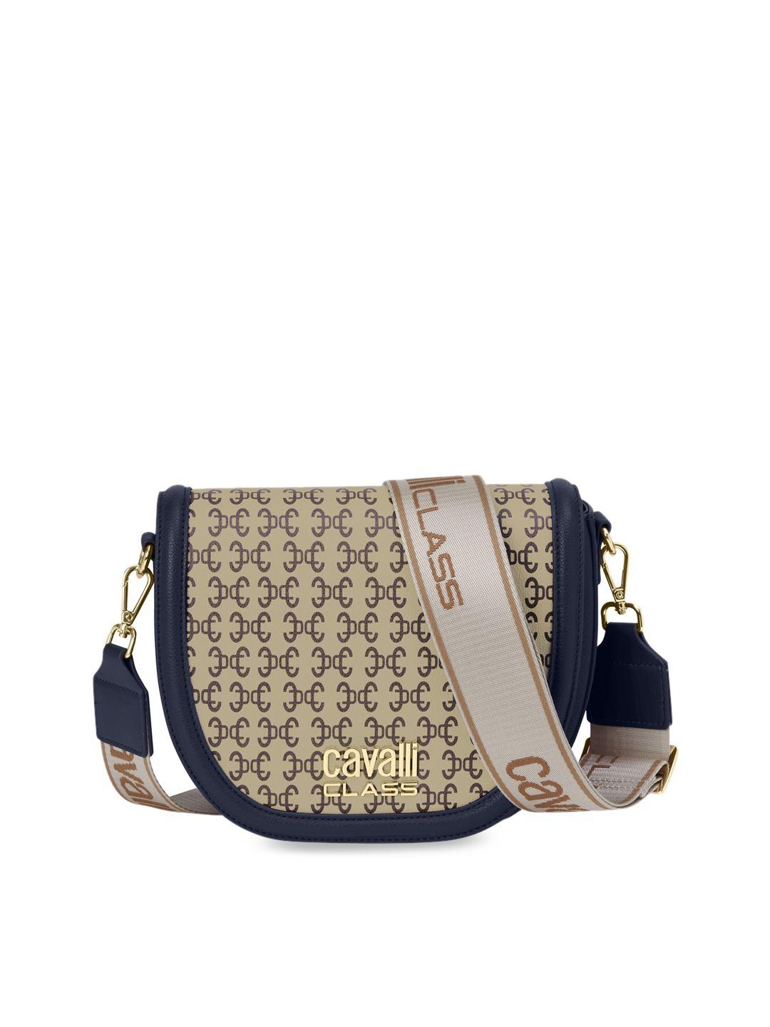 cavalli class printed structured sling bag