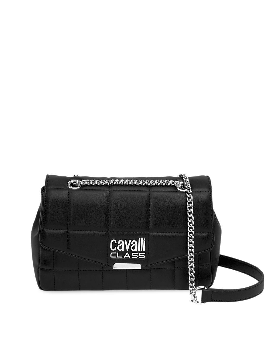 cavalli class textured structured sling bag with quilted
