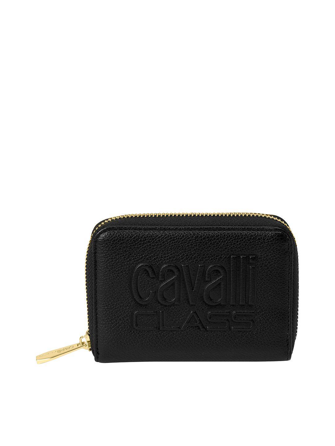 cavalli class women textured zip around wallet