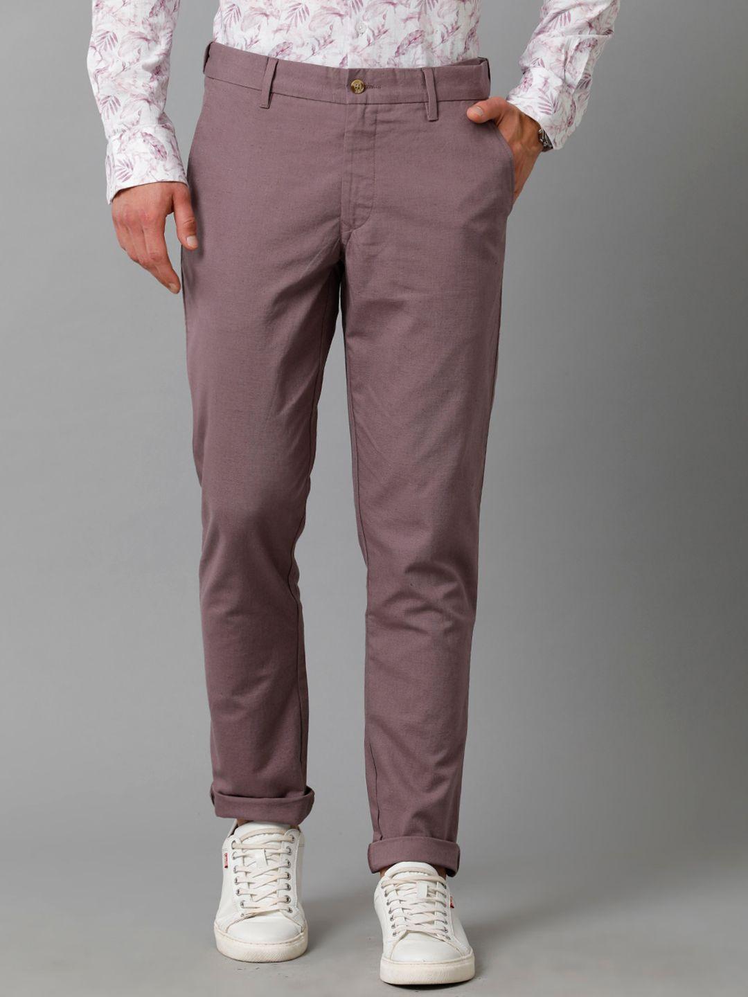 cavallo by linen club men comfort slim fit easy wash cotton linen trousers