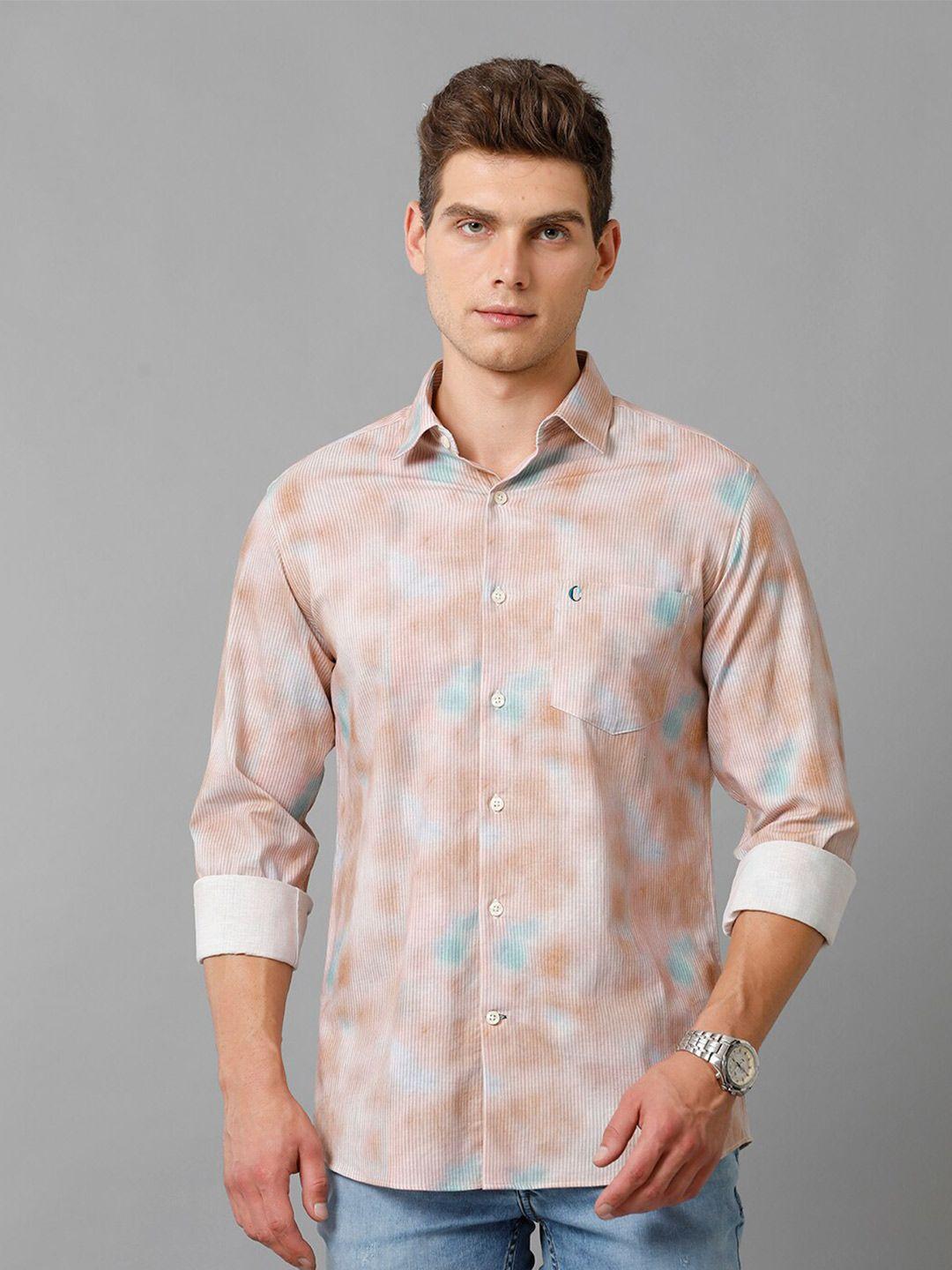 cavallo by linen club abstract printed contemporary slim fit comfortable casual shirt
