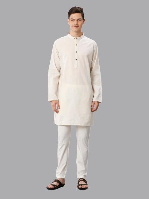 cavallo by linen club beige regular fit kurta