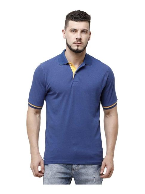 cavallo by linen club blue contemporary fit polo t-shirt