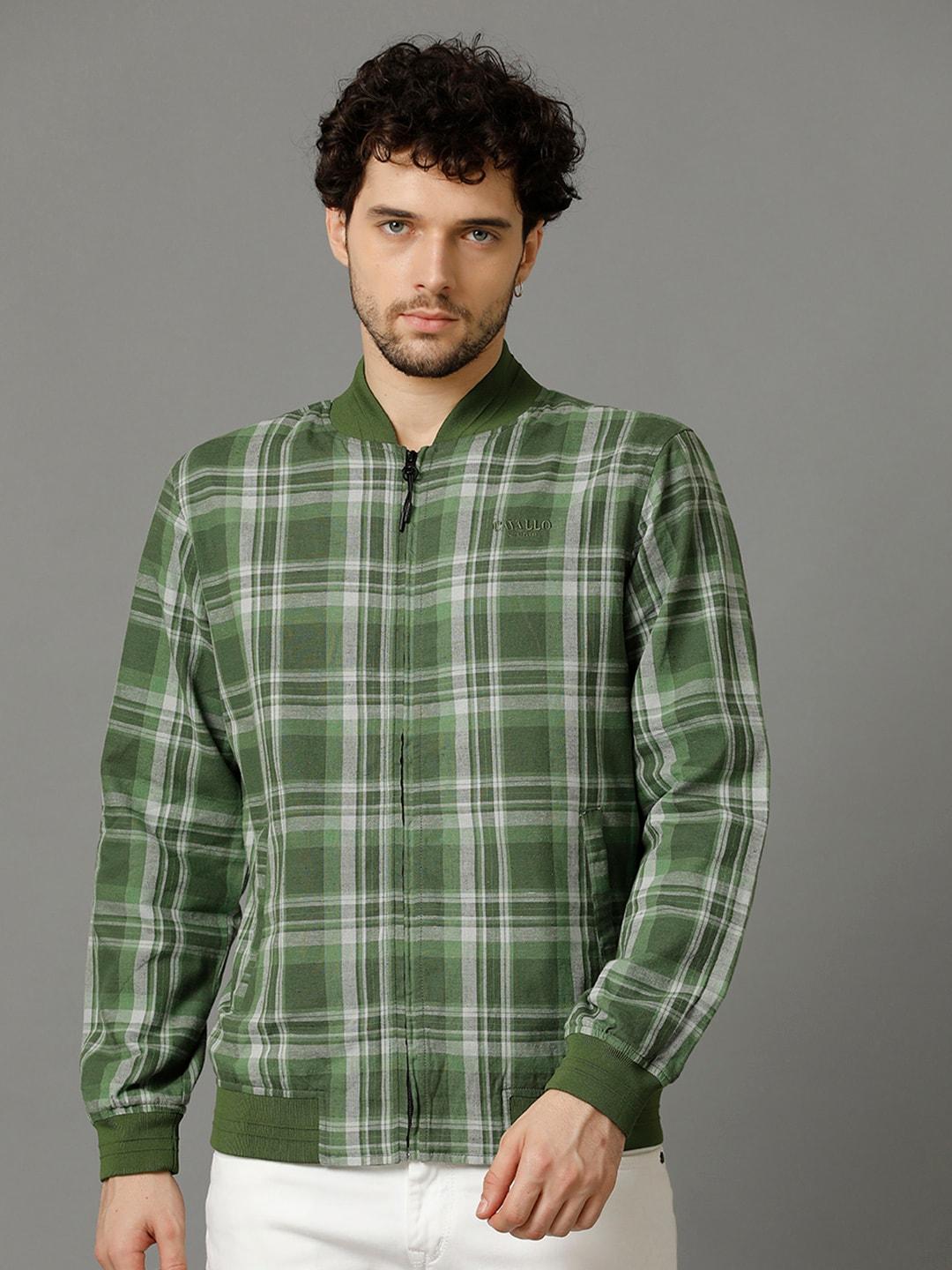 cavallo by linen club checked cotton & linen lightweight antimicrobial bomber jacket