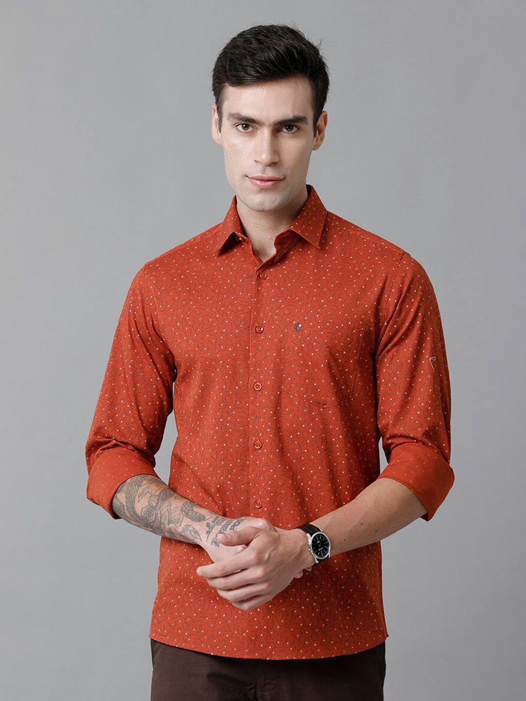 cavallo by linen club contemporary floral printed slim fit casual shirt