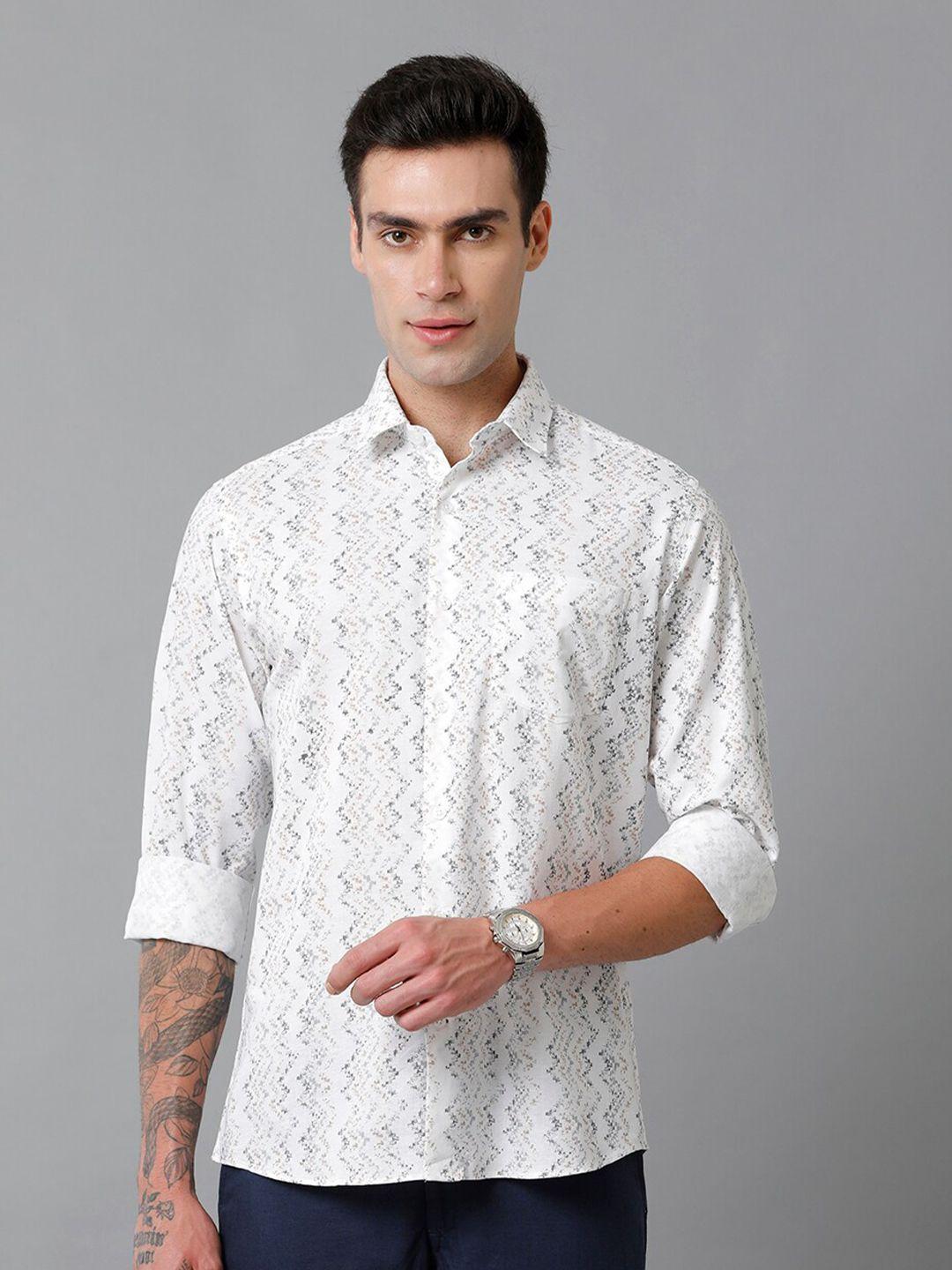cavallo by linen club contemporary slim fit abstract cotton linen printed casual shirt
