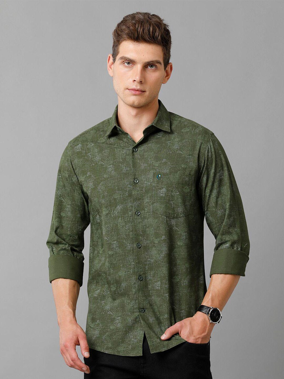 cavallo by linen club contemporary slim fit abstract printed casual shirt