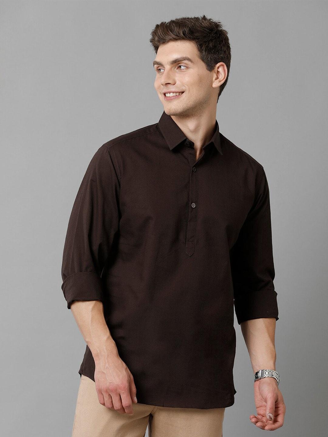 cavallo by linen club contemporary slim fit cotton linen casual shirt