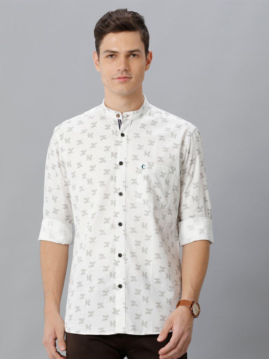 cavallo by linen club floral printed contemporary cotton linen casual shirt