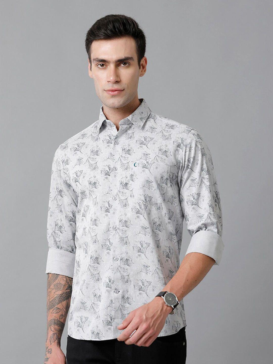 cavallo by linen club floral printed contemporary slim fit comfortable casual shirt